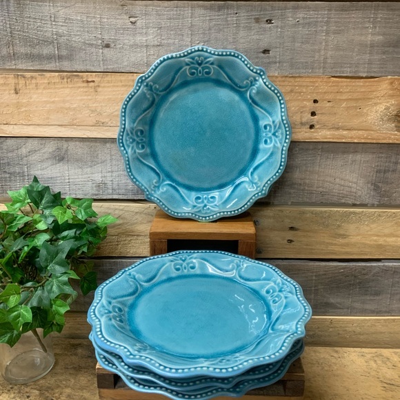 Set of 3 Pioneer Woman Denim Blue Salad Plates - Picture 1 of 6